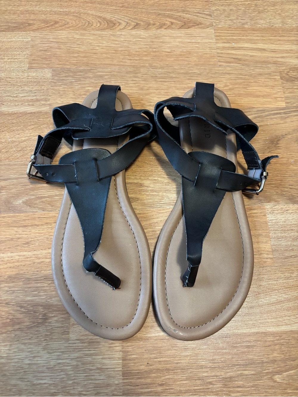 Torrid Brown T-Strap Women's Sandals with Tan Footbed
